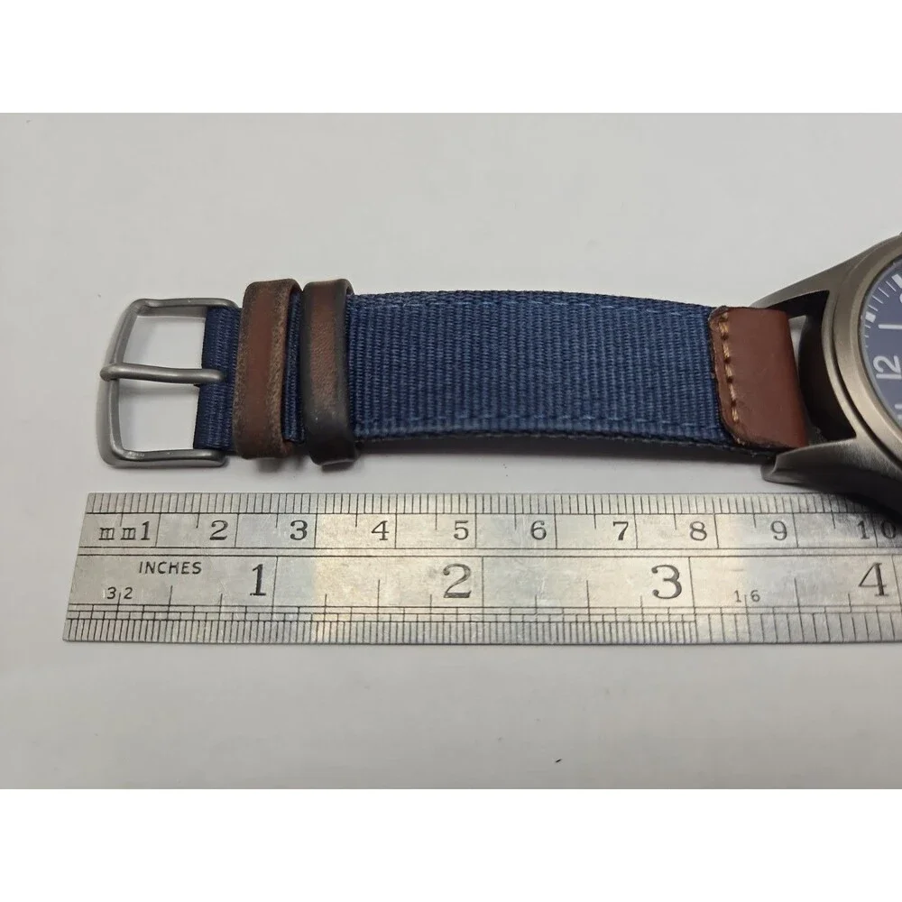 Timex Expedition Scout Mens 40mm Watch Navy Blue Fabric Date New Battery - Read
